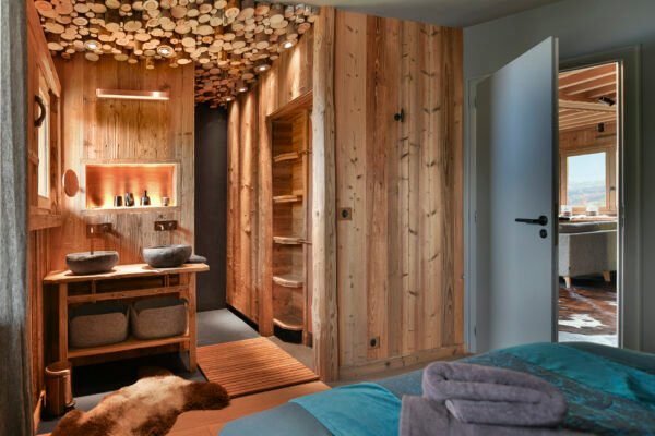 location chalet alpes du nord lit et salle de bains